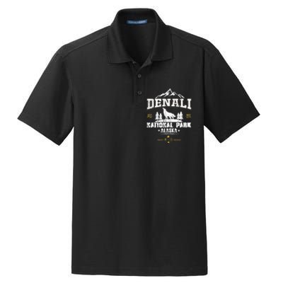 National Park Denali Alaska Dry Zone Grid Polo