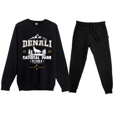 National Park Denali Alaska Premium Crewneck Sweatsuit Set