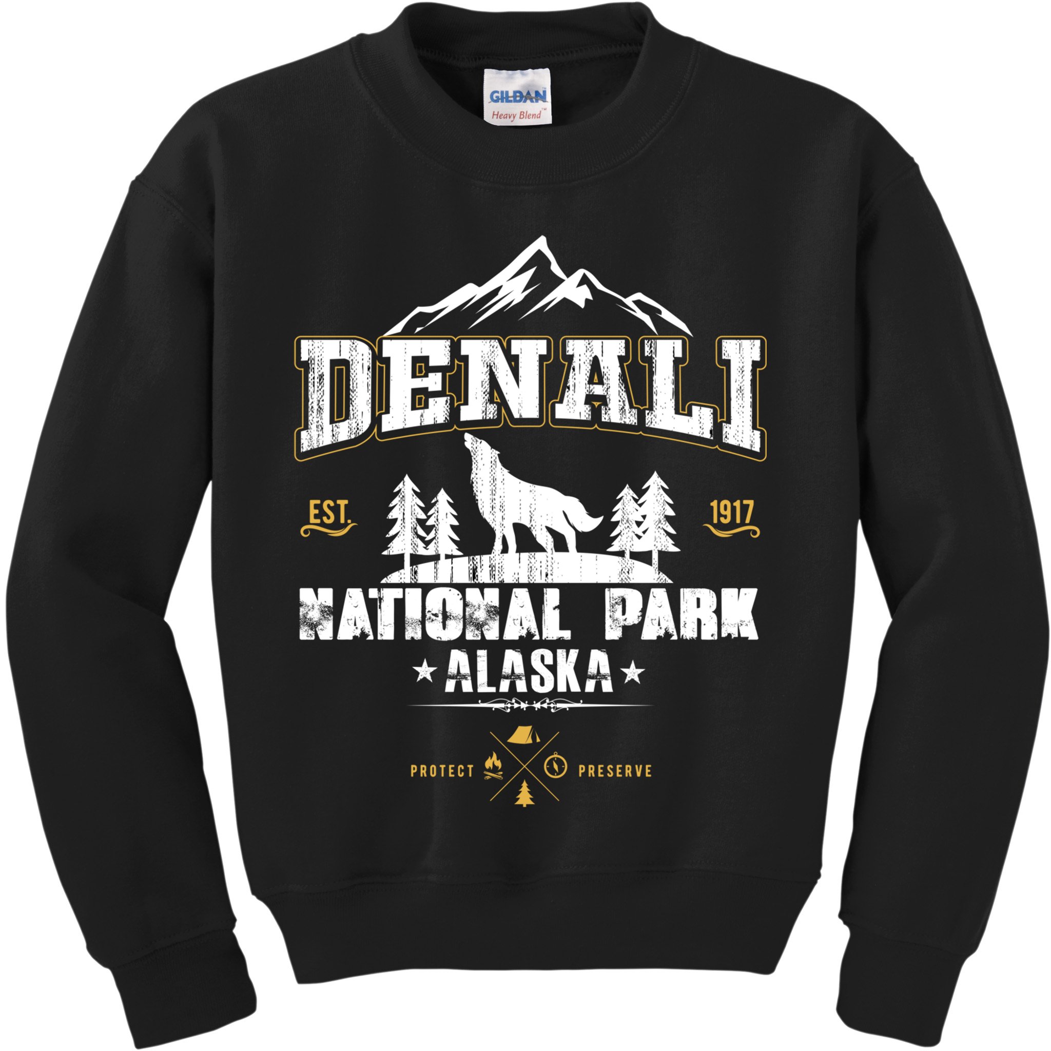 National Park Denali Alaska Kids Sweatshirt