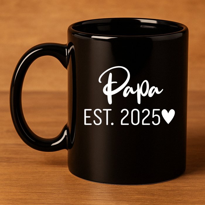 New Papa Est. 2025 11oz C Handle Ceramic Mug