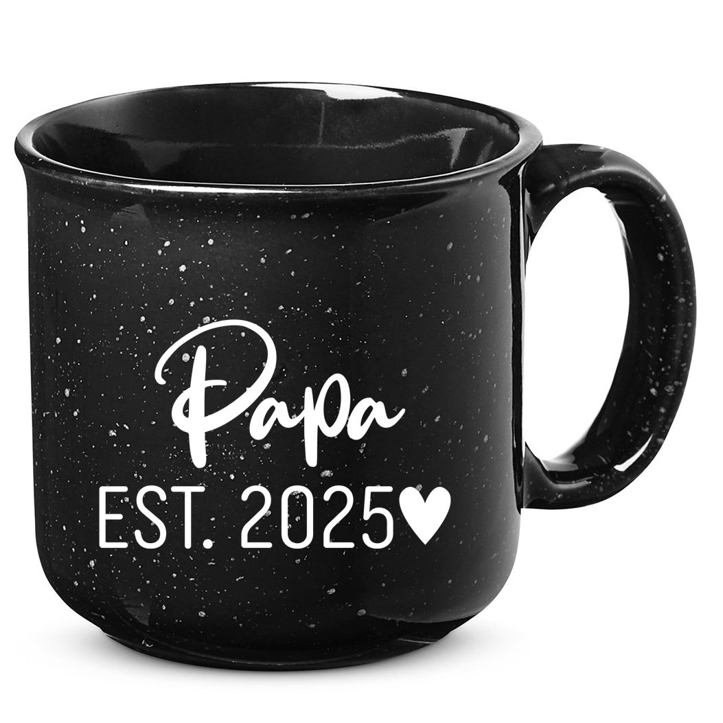 New Papa Est. 2025 15oz Campfire Ceramic Mug