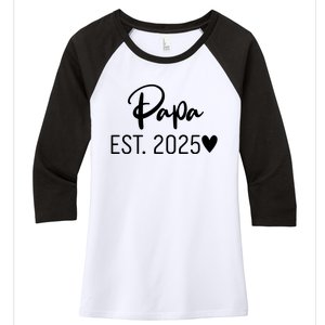 New Papa Est. 2025 Women's Tri-Blend 3/4-Sleeve Raglan Shirt