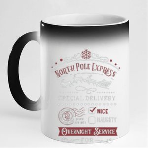 North Pole Express Overnight Service Christmas 11oz Black Color Changing Mug