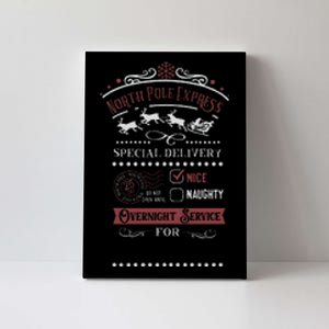 North Pole Express Overnight Service Christmas Canvas