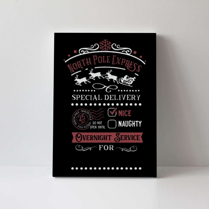 North Pole Express Overnight Service Christmas Canvas