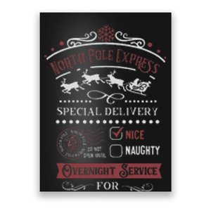 North Pole Express Overnight Service Christmas Poster