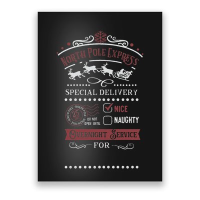 North Pole Express Overnight Service Christmas Poster
