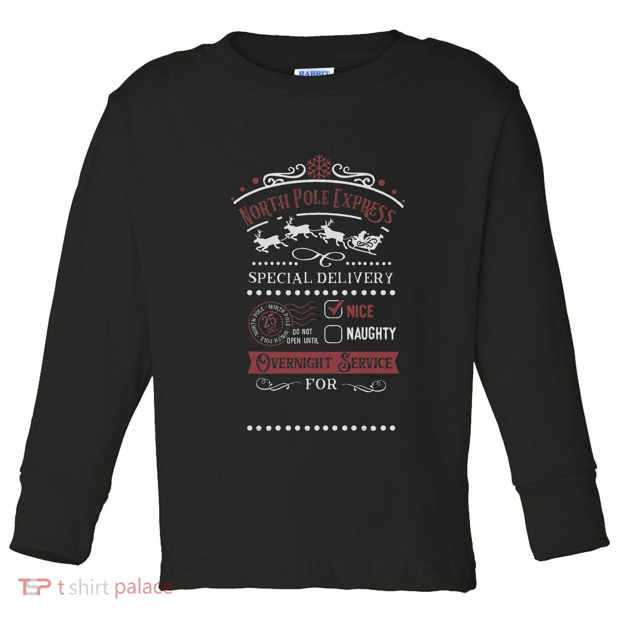 North Pole Express Overnight Service Christmas Toddler Long Sleeve Shirt