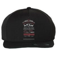 North Pole Express Overnight Service Christmas Wool Snapback Cap