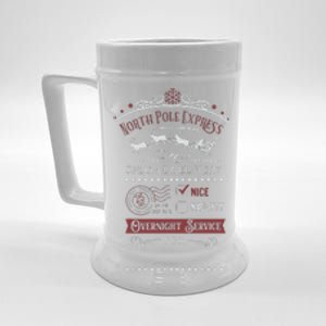 North Pole Express Overnight Service Christmas Beer Stein