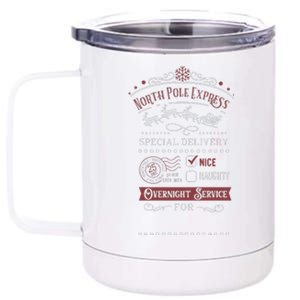 North Pole Express Overnight Service Christmas 12 oz Stainless Steel Tumbler Cup