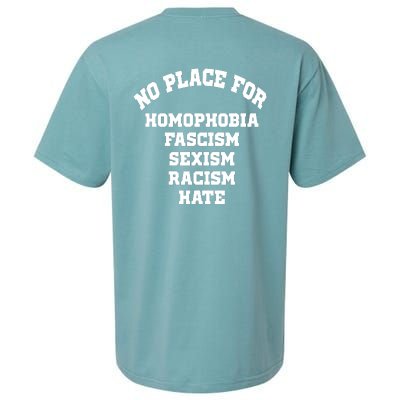 NO PLACE For Homophobia Fascism Sexism Racism Hate Sueded Cloud Jersey T-Shirt