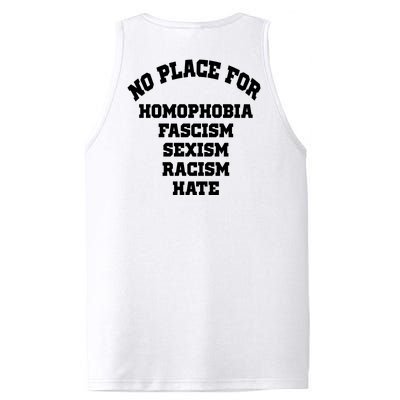 NO PLACE For Homophobia Fascism Sexism Racism Hate PosiCharge Competitor Tank