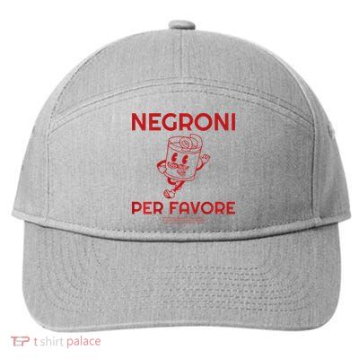 Negroni Per Favore (cocktail Back Print) Italiano Originale 7-Panel Snapback Hat