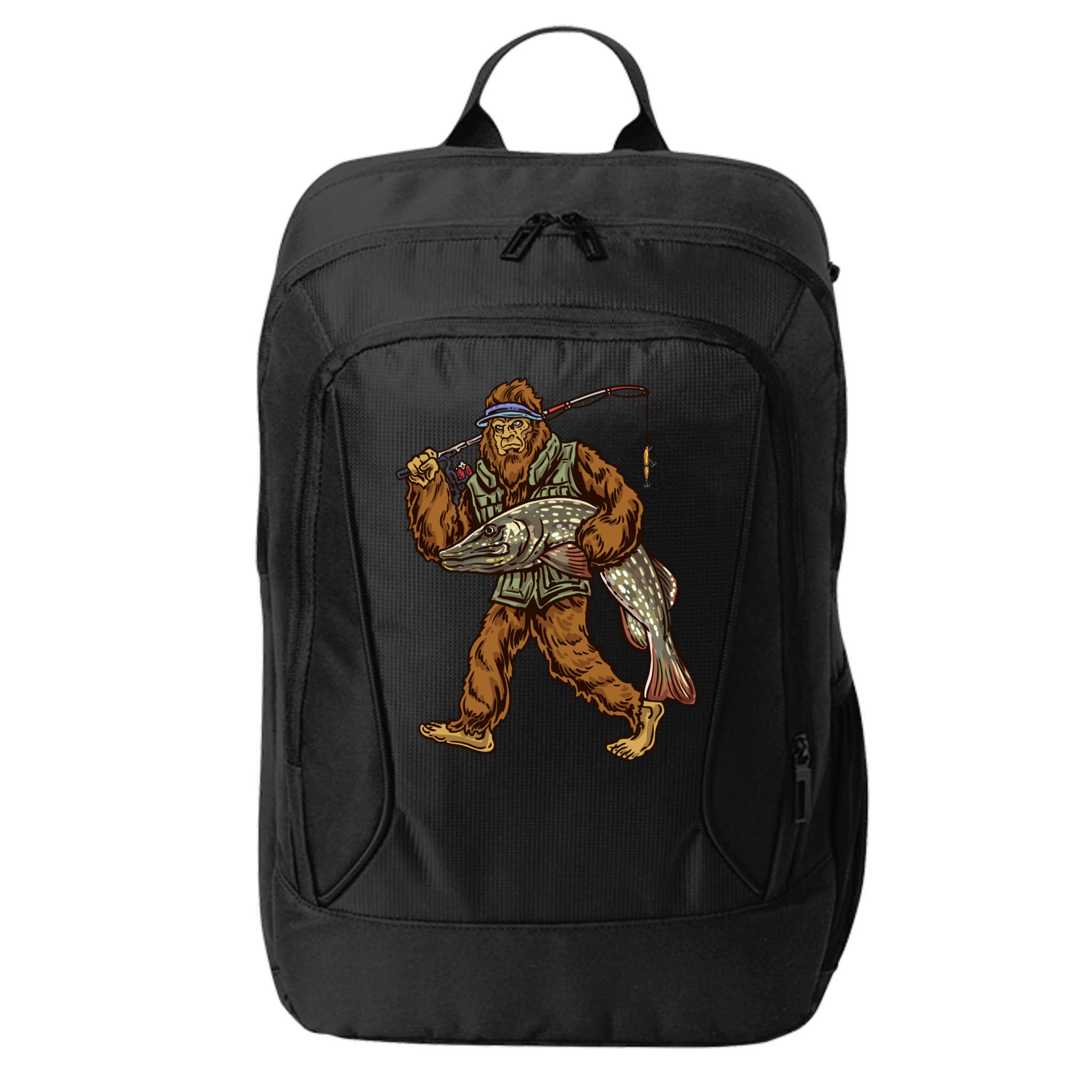 Northern Pike Fishing Bigfoot Hunting Fisher Cool Gift City Backpack