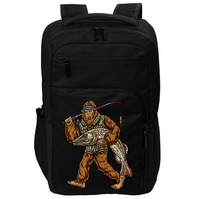 Northern Pike Fishing Bigfoot Hunting Fisher Cool Gift Impact Tech Backpack