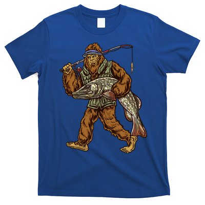 Northern Pike Fishing Bigfoot Hunting Fisher Cool Gift T-Shirt