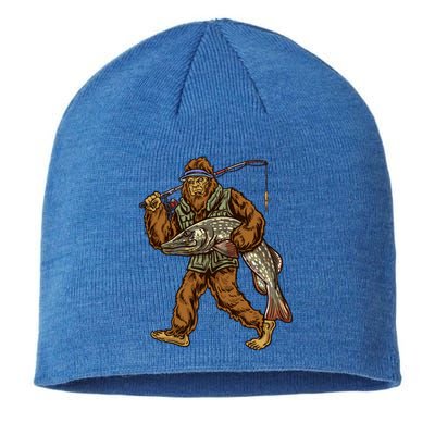 Northern Pike Fishing Bigfoot Hunting Fisher Cool Gift Sustainable Beanie