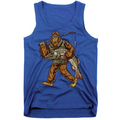 Northern Pike Fishing Bigfoot Hunting Fisher Cool Gift Tank Top