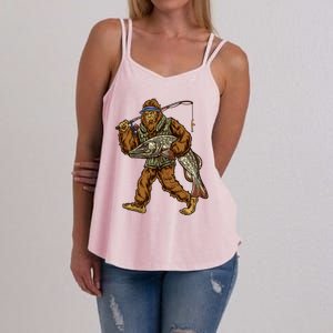 Northern Pike Fishing Bigfoot Hunting Fisher Cool Gift Women's Strappy Tank