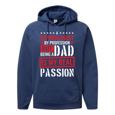 Nephrologist Profession For Dad Nephrology Nurse Gift Performance Fleece Hoodie