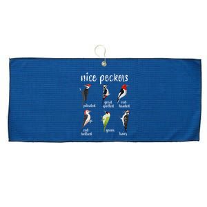 Nice Peckers Funny Birds Birdwatching Ornithology Large Microfiber Waffle Golf Towel