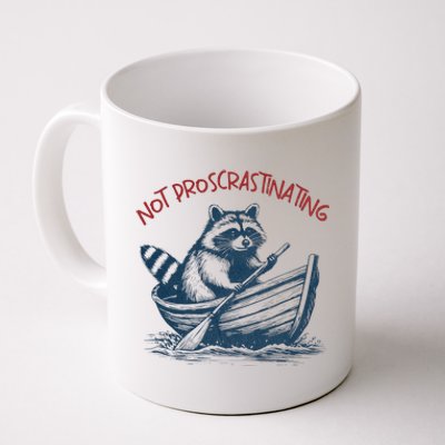 Not Proscrastinating Funny Raccoon Boat Ride Coffee Mug