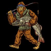 Northern Pike Fishing Bigfoot Hunting Fishermen Tank Top