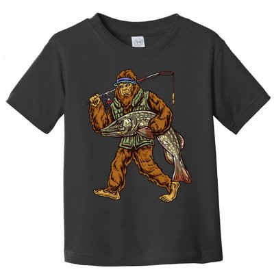 Northern Pike Fishing Bigfoot Hunting Fishermen Toddler T-Shirt