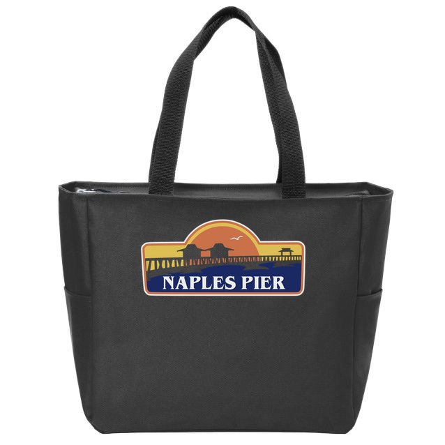 Naples Pier Florida Zip Tote Bag