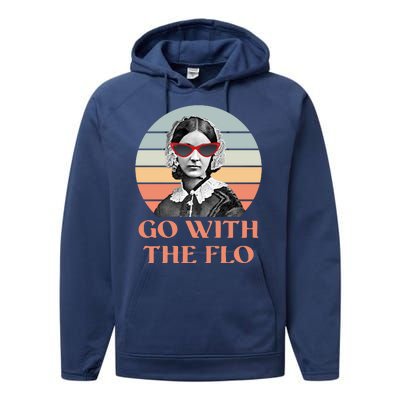 Nurse Practitioner Florence Go With The Flo Performance Fleece Hoodie