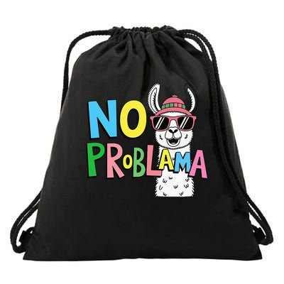 No Problama Funny Casual Colorful Llama  Drawstring Bag