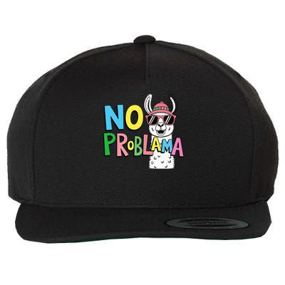 No Problama Funny Casual Colorful Llama  Wool Snapback Cap