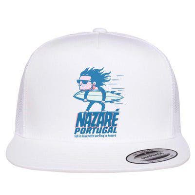 Nazaré Portugal Funny Surfer Flat Bill Trucker Hat