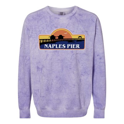 Naples Pier Florida Colorblast Crewneck Sweatshirt