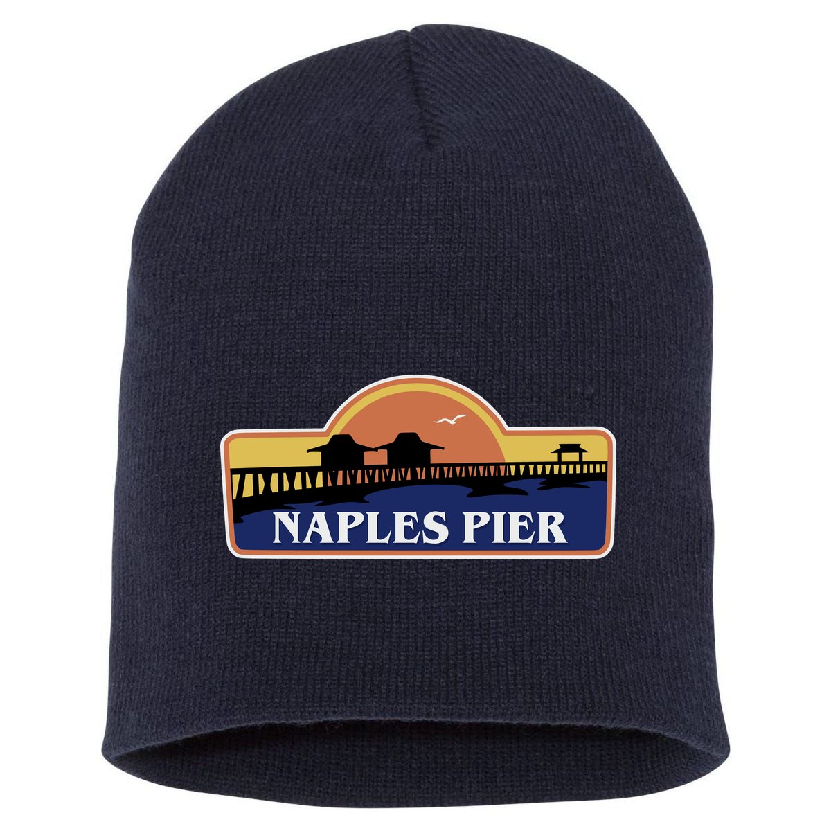 Naples Pier Florida Short Acrylic Beanie