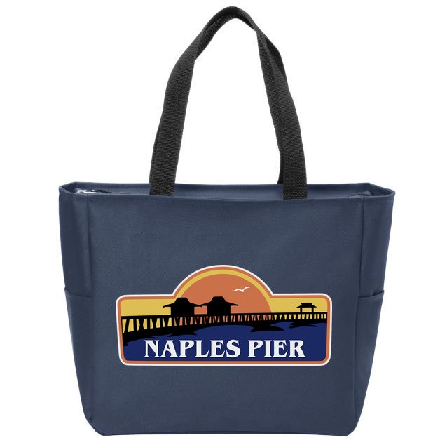 Naples Pier Florida Zip Tote Bag