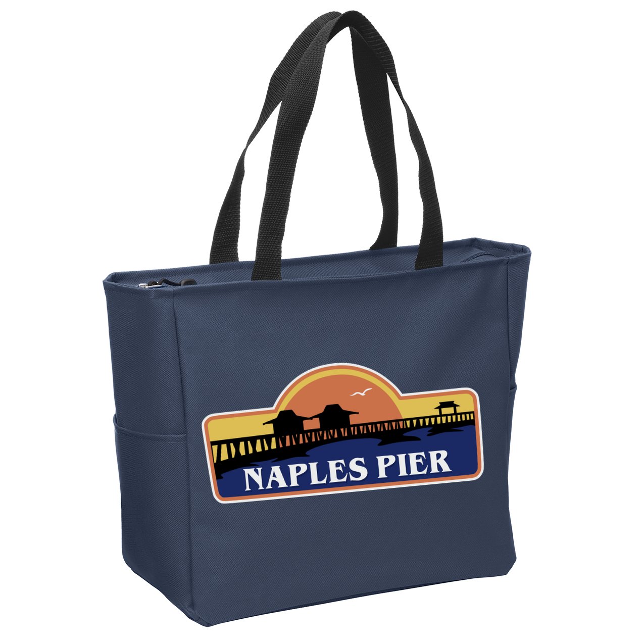 Naples Pier Florida Zip Tote Bag