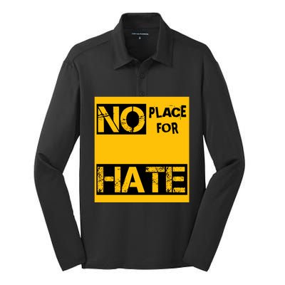 No Place For Hate Silk Touch Performance Long Sleeve Polo