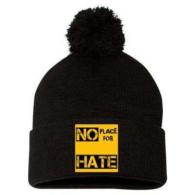 No Place For Hate Pom Pom 12in Knit Beanie