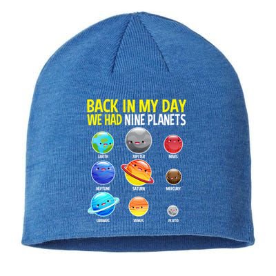 Nine Planets Funny Gift Pluto Never Forget Gift Sustainable Beanie