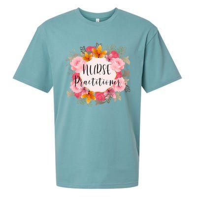 Nurse Practitioner Flower Nurses Meaningful Gift Sueded Cloud Jersey T-Shirt