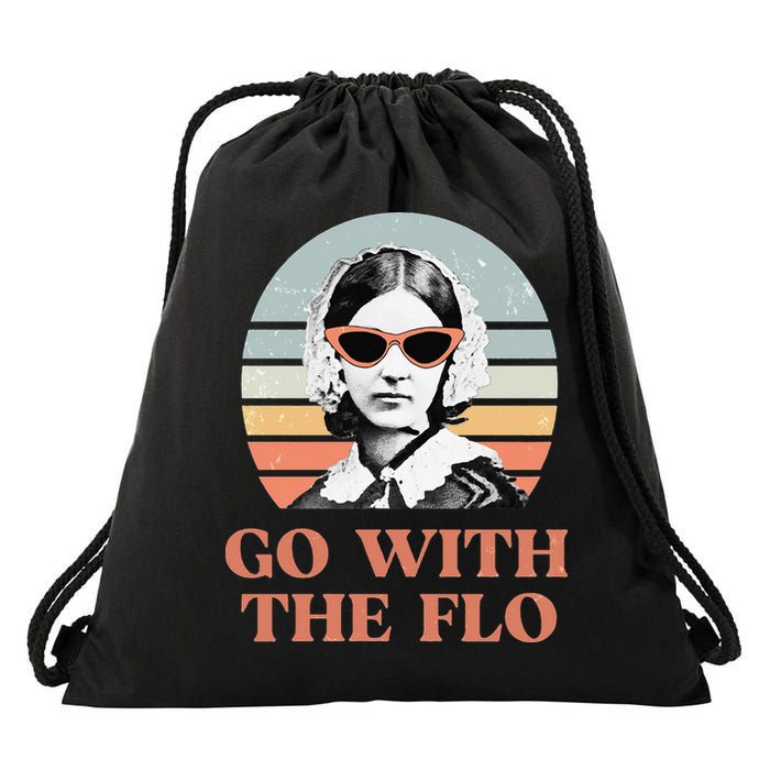 Nurse Practitioner Florence Nightingale Go With The Flo Design Drawstring Bag