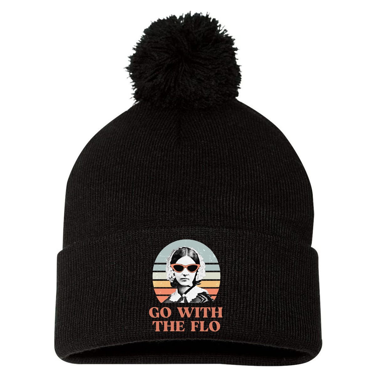 Nurse Practitioner Florence Nightingale Go With The Flo Design Pom Pom 12in Knit Beanie