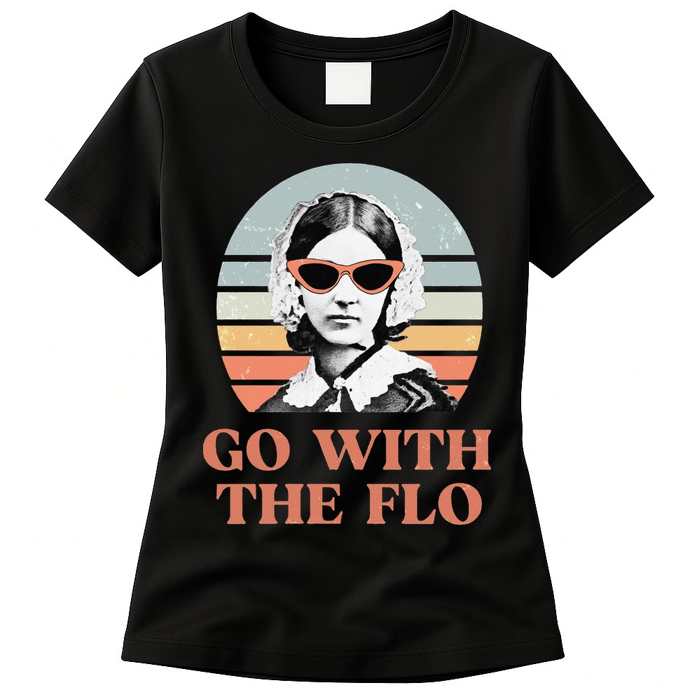 Nurse Practitioner Florence Nightingale Go With The Flo Design Womens T-Shirt