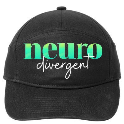 Neurodivergent Pride For Autism ADHD And ASD Awareness 7-Panel Snapback Hat