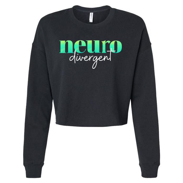 Neurodivergent Pride For Autism ADHD And ASD Awareness Cropped Pullover Crew