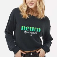 Neurodivergent Pride For Autism ADHD And ASD Awareness Cropped Pullover Crew