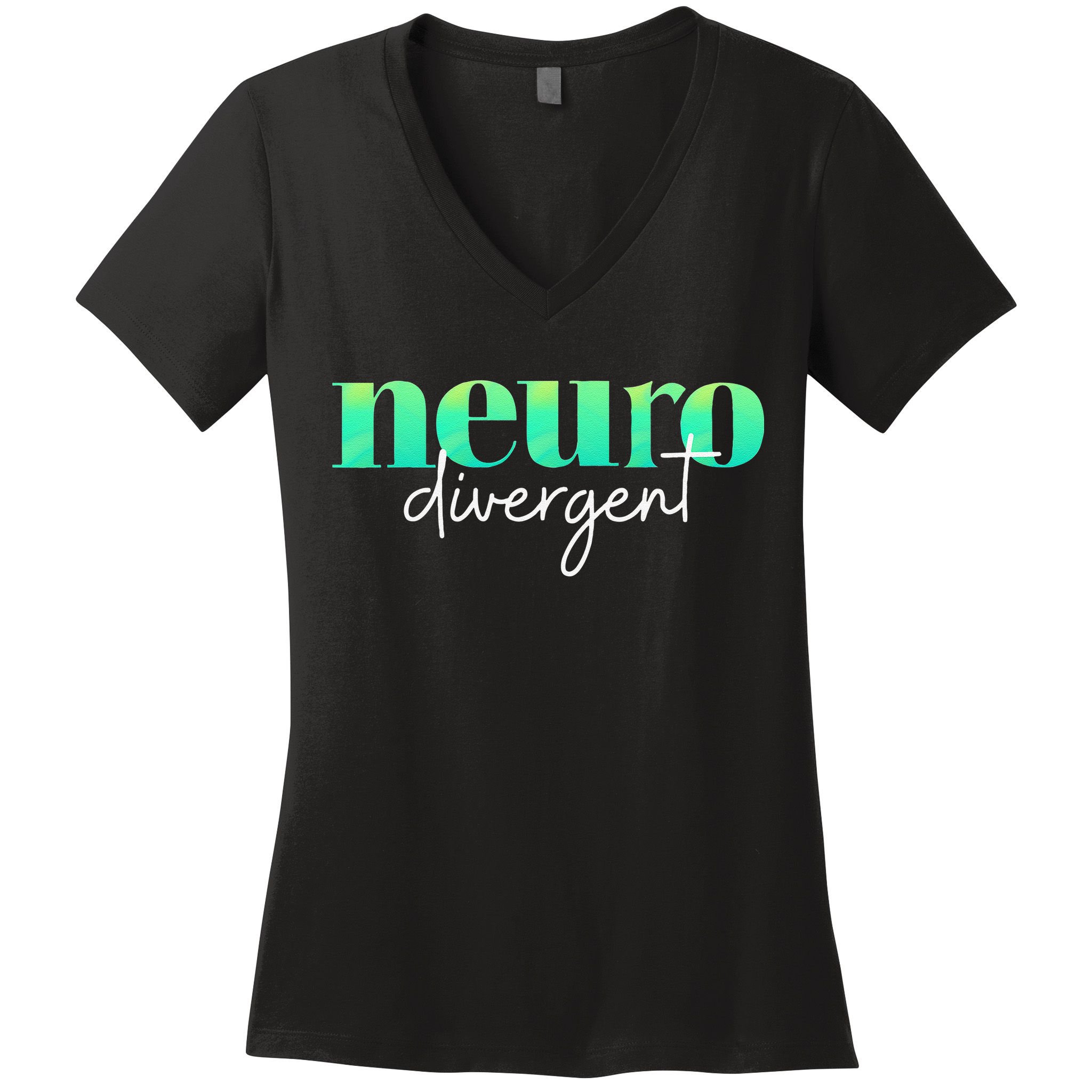 Neurodivergent Pride For Autism ADHD And ASD Awareness Women's V-Neck T-Shirt