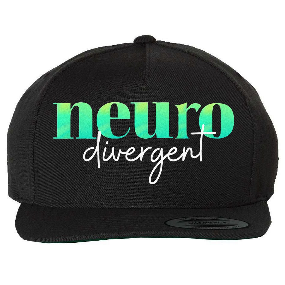 Neurodivergent Pride For Autism ADHD And ASD Awareness Wool Snapback Cap
